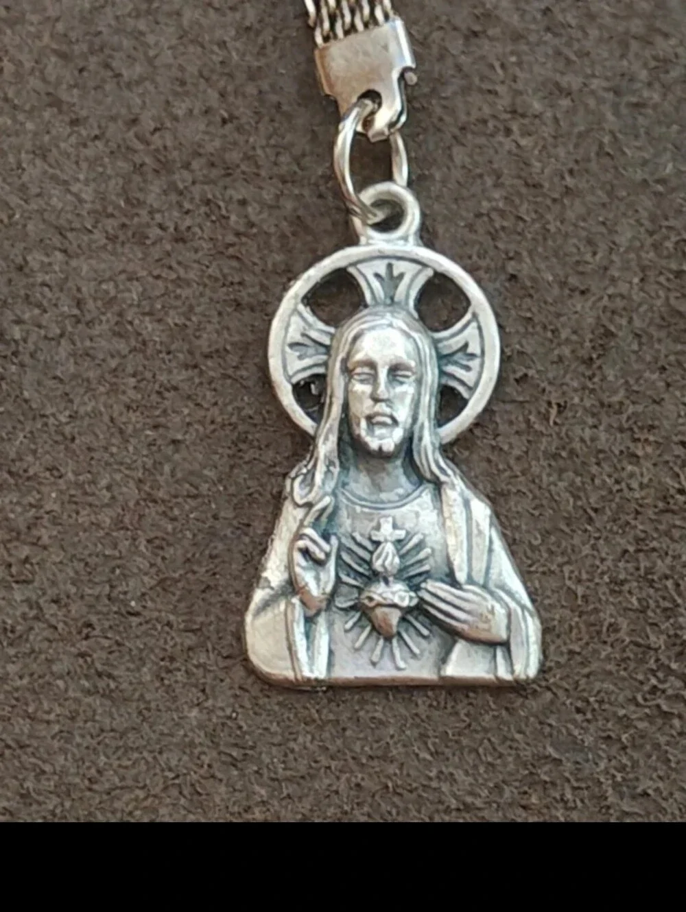 1960s/70s Sacred Heart of Jesus Pewter Keychain